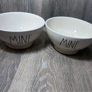 🖤 NWOT Rae Dunn “MINE” Ceramic Bowl Set – Artisan Collection by Magenta